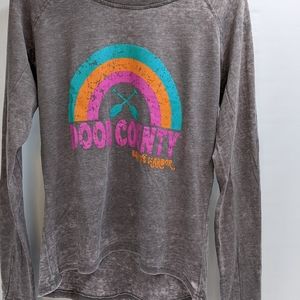 Door County Rainbow graphic Burnout long slv Tee by J America size S NWT